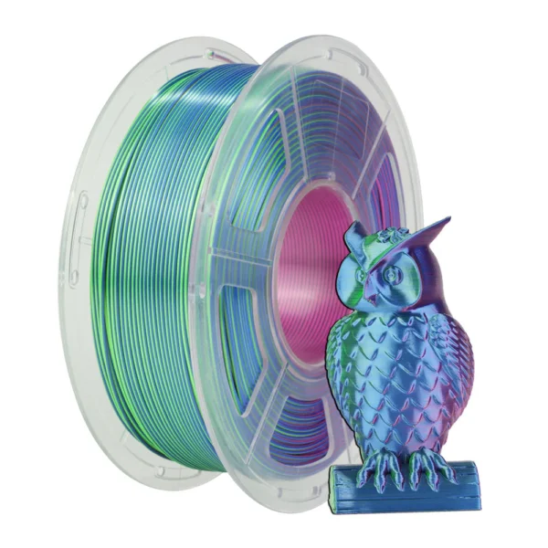 ТРИЦВЕТНО  с перлен ефект PLA JAYO - RAINBOW SILK 1.75мм 1 кг