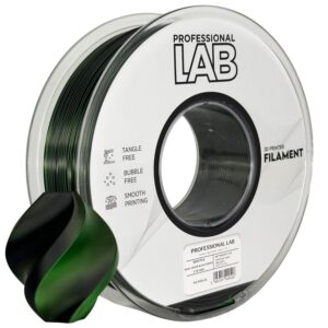Двуцветен с перлен ефект Silk PLA Black and Green - от Prof. Lab
