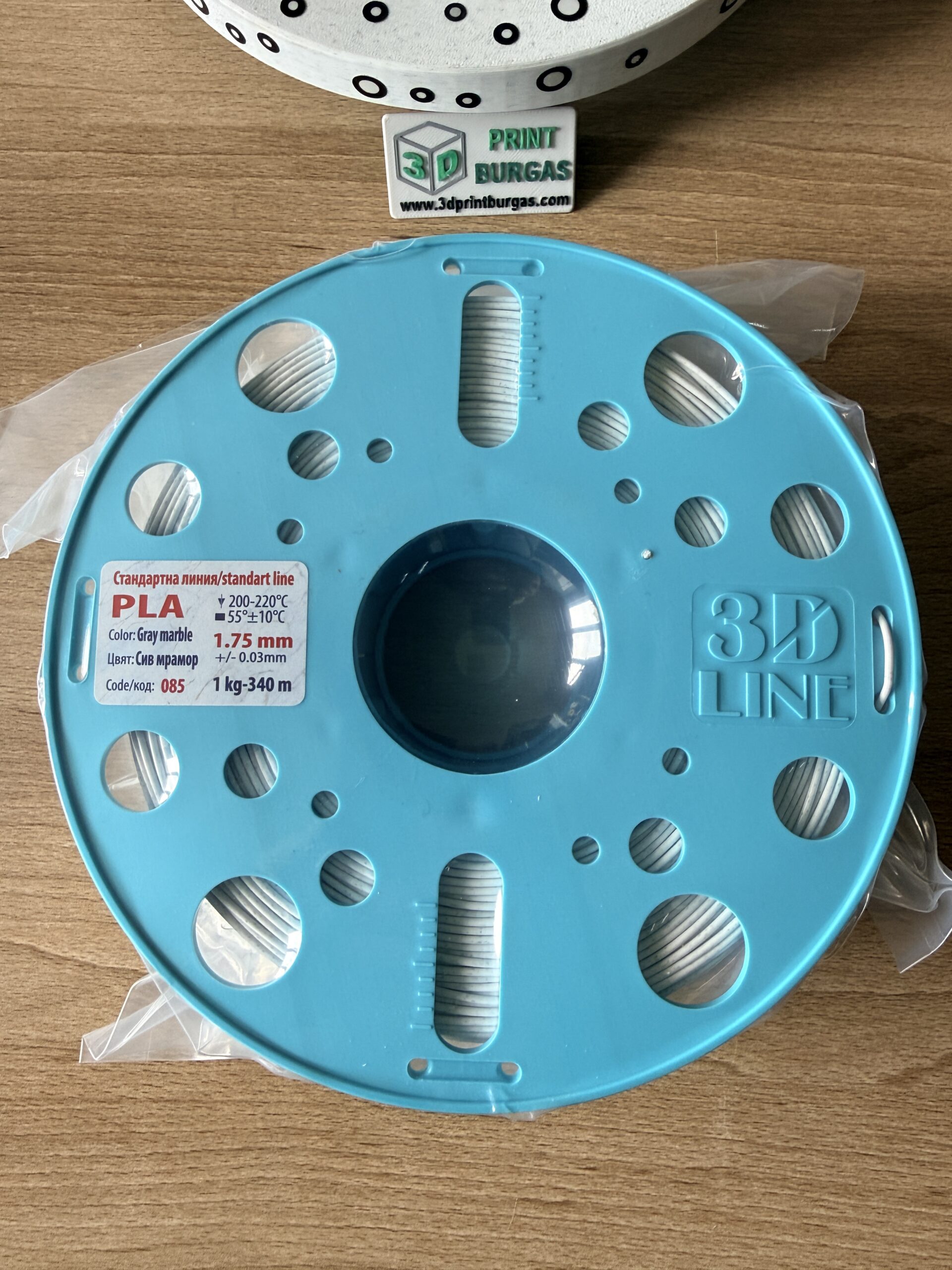 Сив Мрамор PLA 3Dline 1.75mm 1kg — филамент за 3D принтер